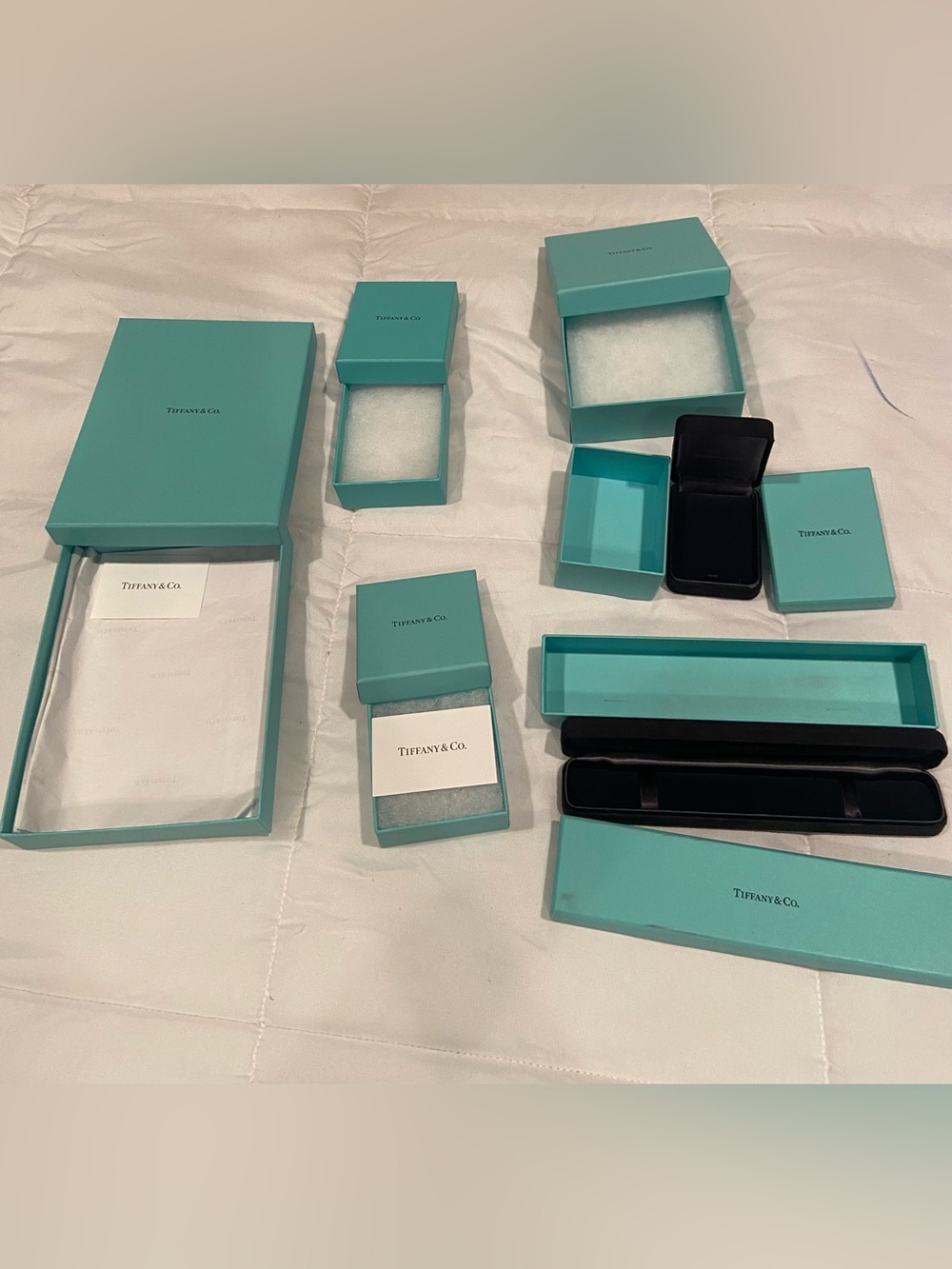 Tiffany & Co. Robin's Egg Blue Jewelry Box Collection-6 boxes ( 2 w/ velvet box) - Picture 7 of 13